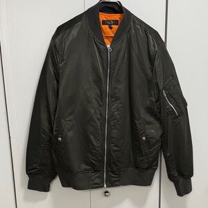 rag & bone Manston army Green satin Bomber Jacket